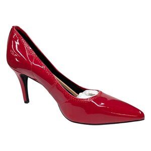 Simply Vera Wang Stevie Pumps Womens Bright Red Faux Leather High Heels Size 9.5